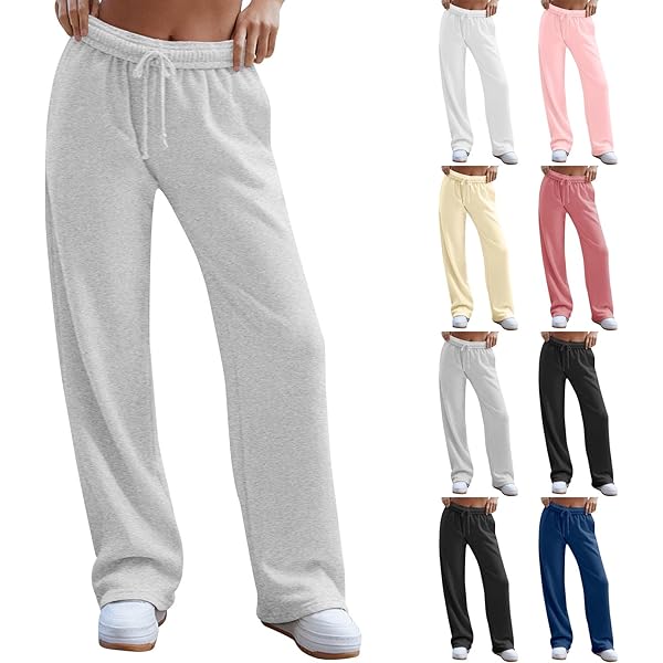 Amazon.com: Baggy Wide Leg Sweatpants Women Drawstring